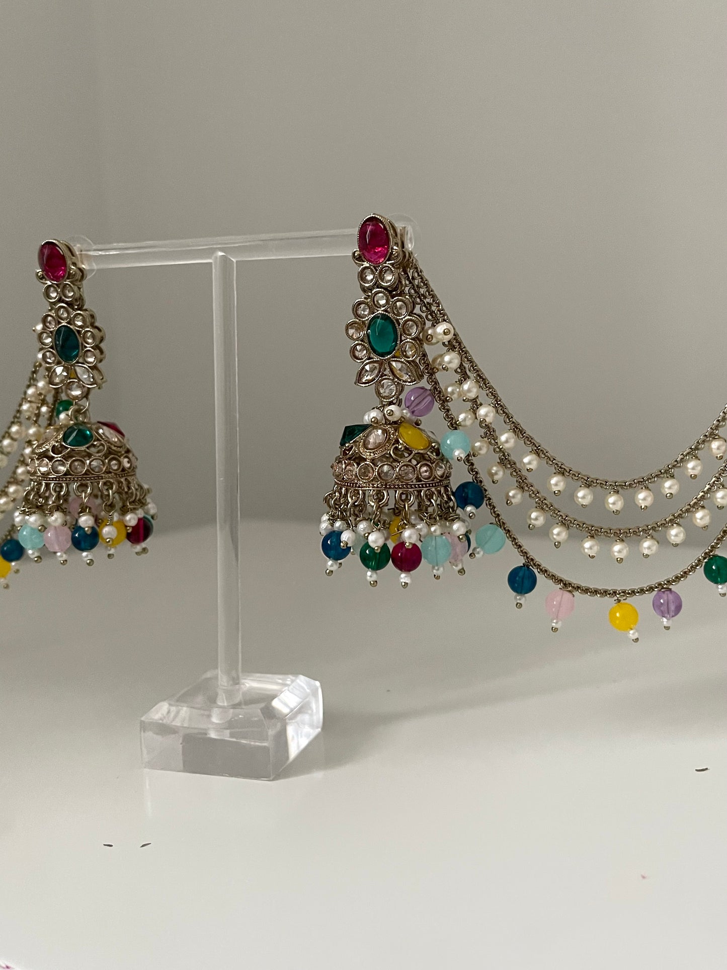 Multicolour Jhumka Earrings and Sahara