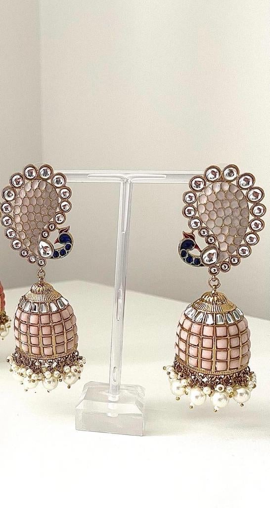 Nude Peacock Earrings