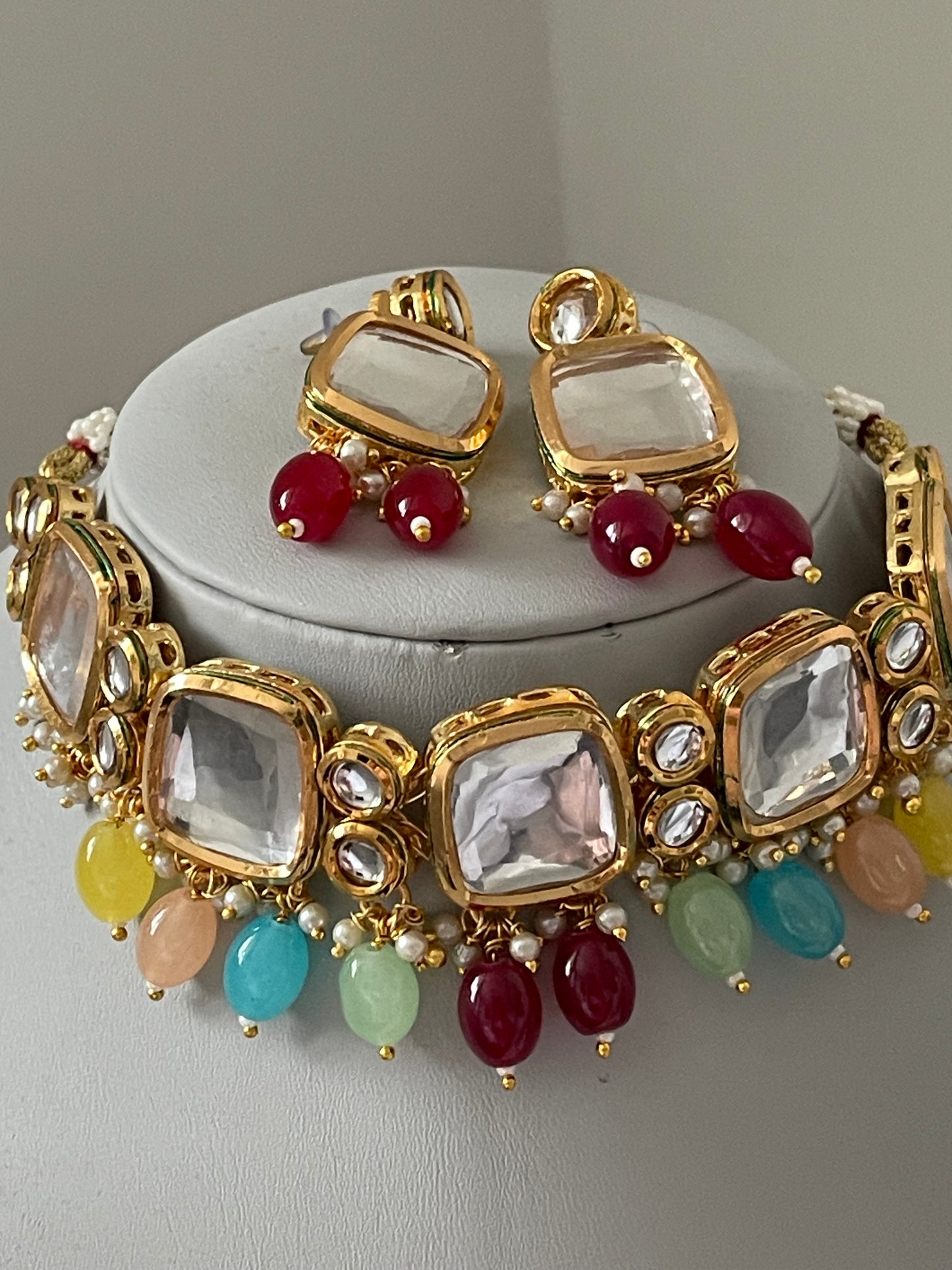 Multicoloured Kundan Set