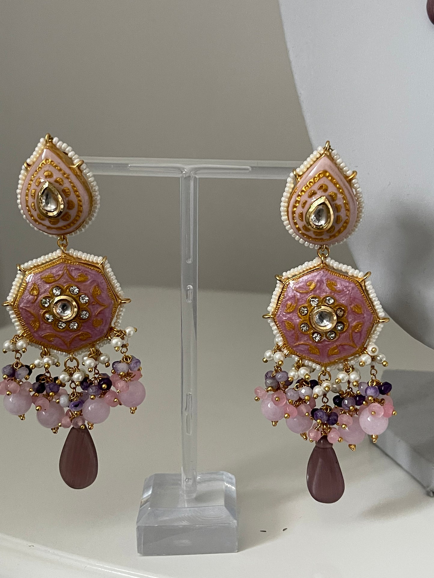 Purple/Lilac Statement Kundan Set