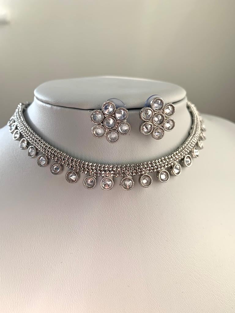 Simple Necklace with Stud Earrings