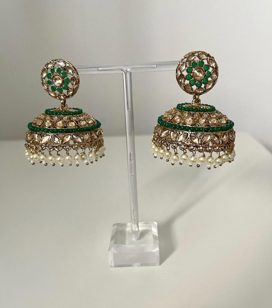 Green or Mint Jhumka Earrings