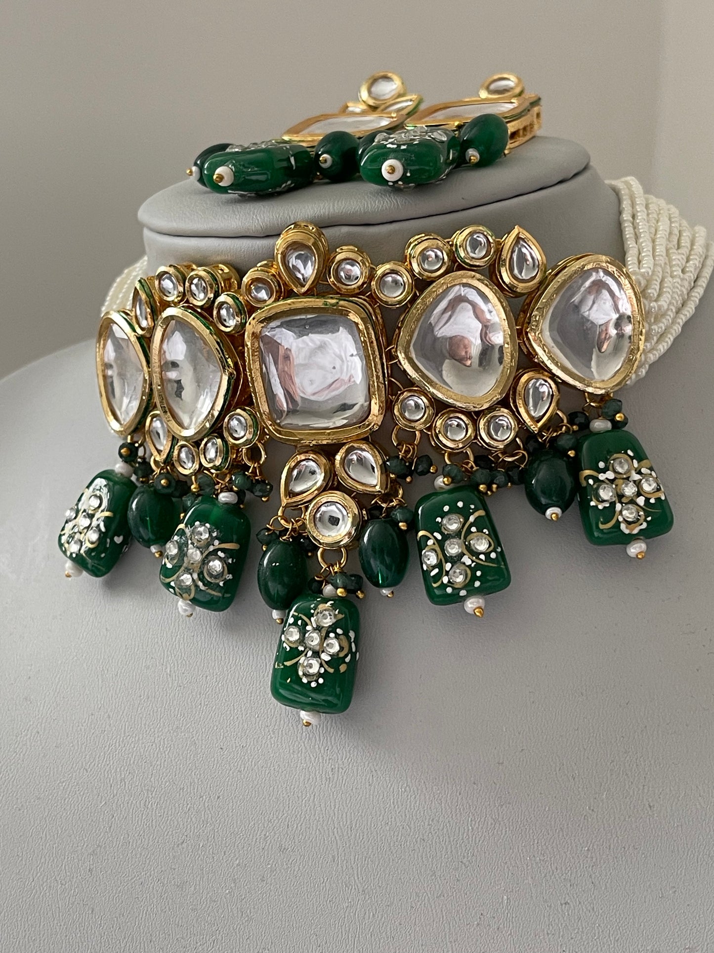 Green Kundan Choker Set