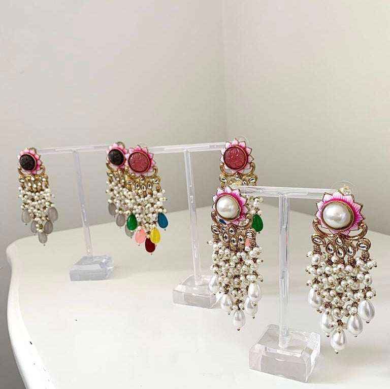 Meenakari Pearl Earrings