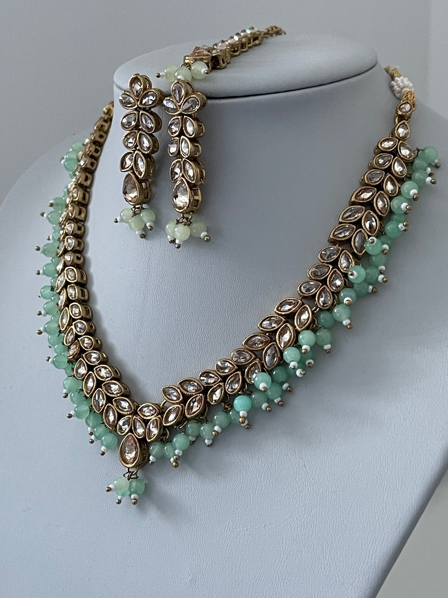 Mint & Gold Necklace Set