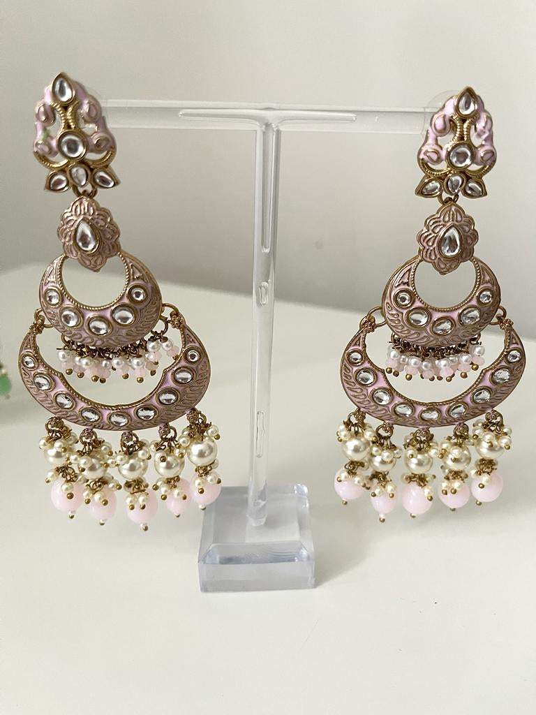 Mint or Pink Long Earrings