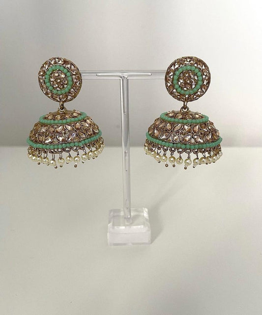 Green or Mint Jhumka Earrings