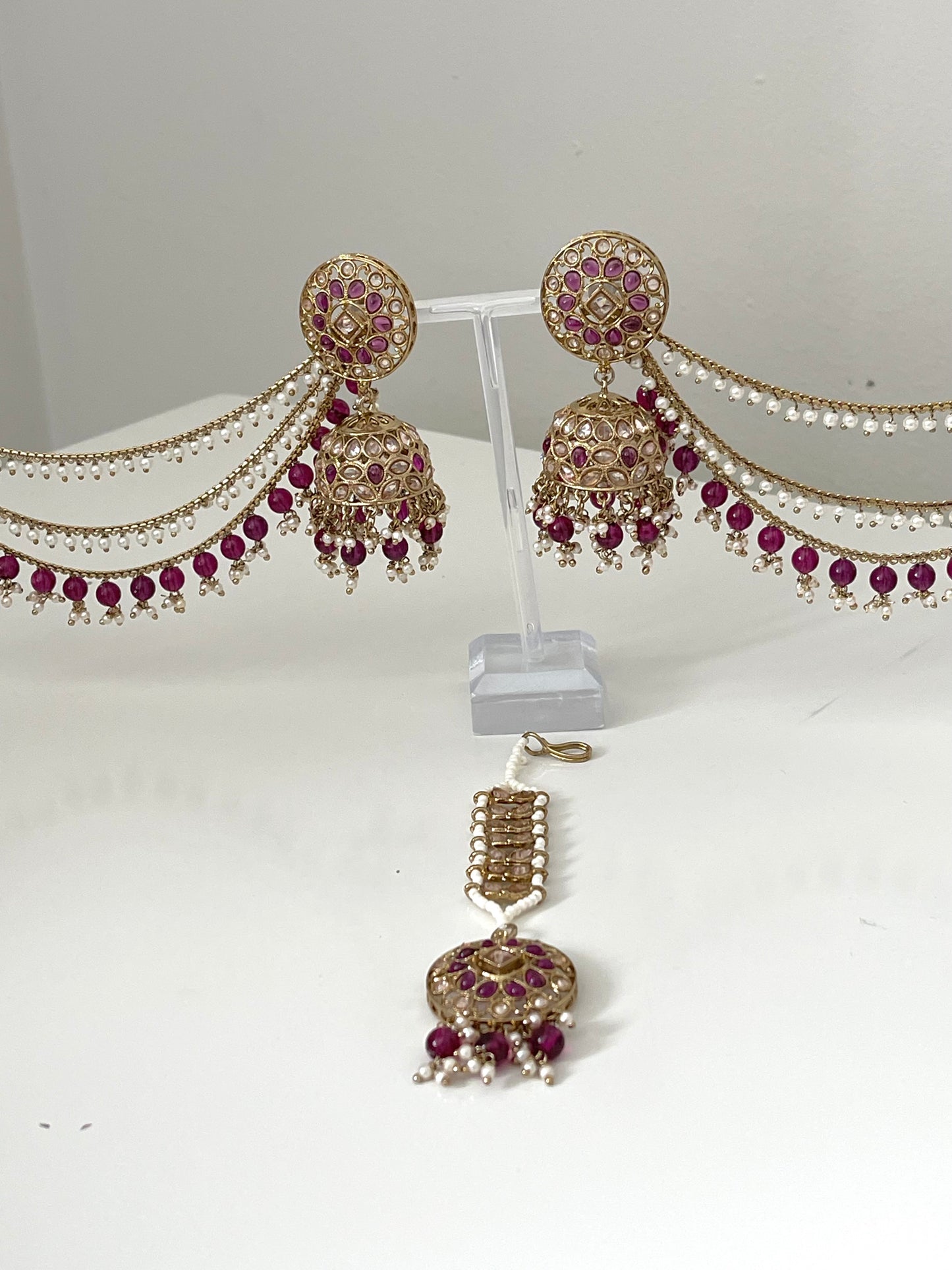 Jhumka Earrings with saharey & tikka