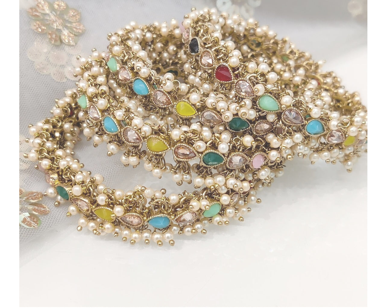 Pair of Multicoloured Pearl Bangles