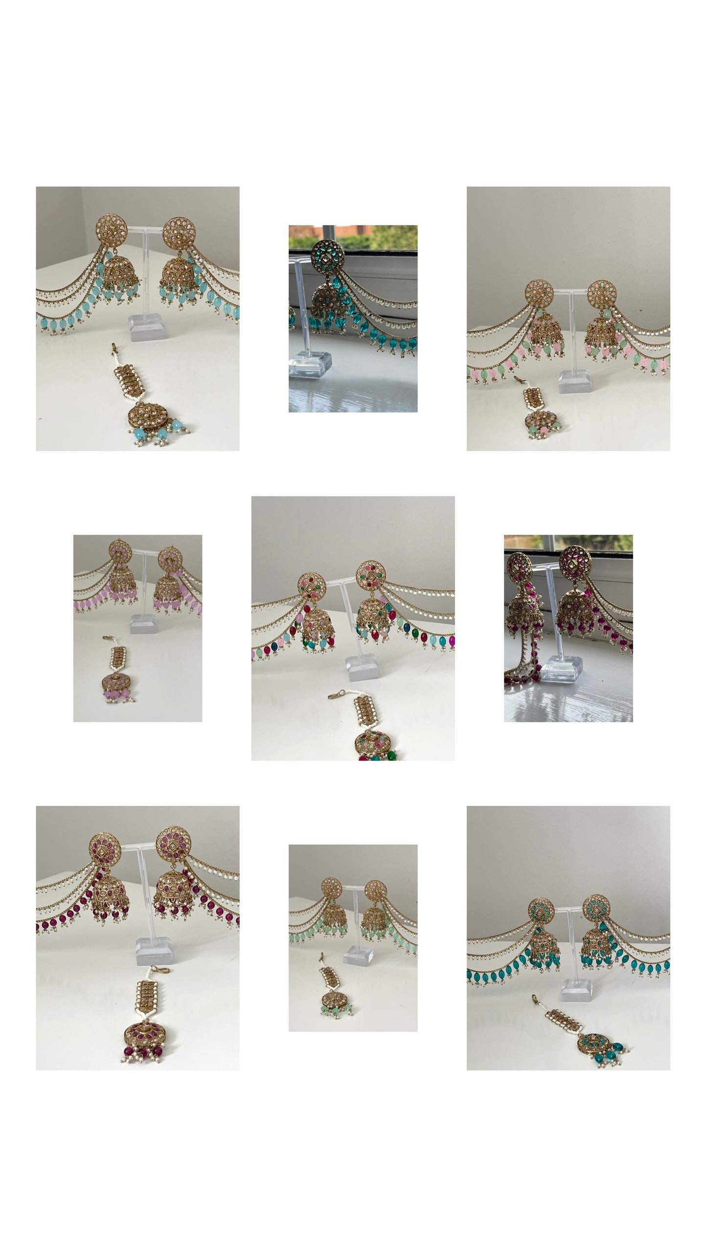 Jhumka Earrings with saharey & tikka