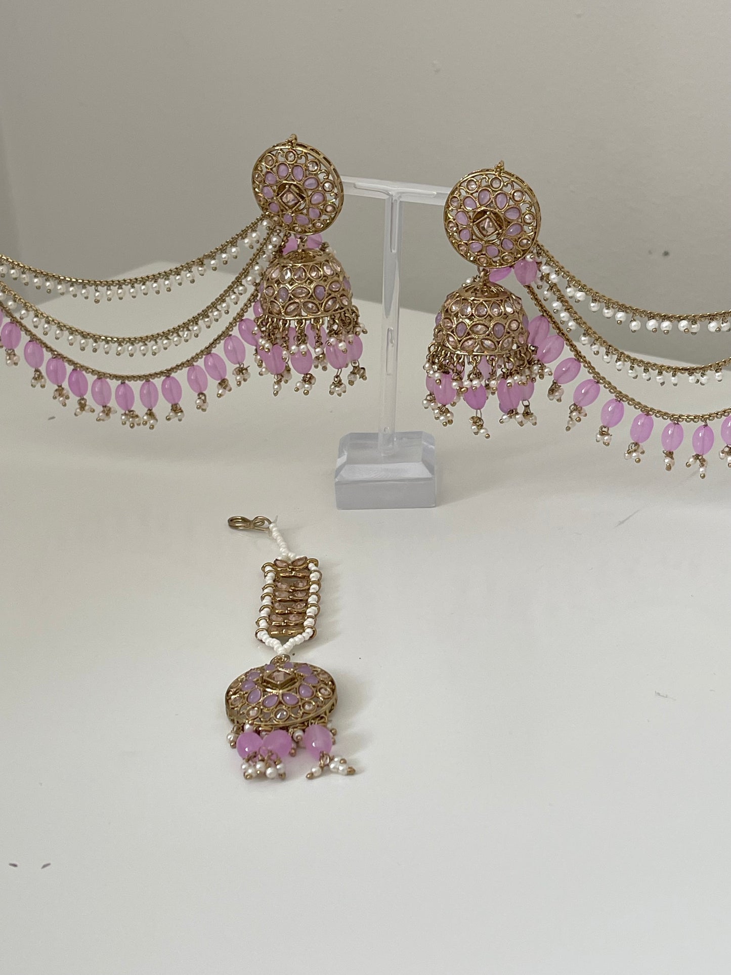 Jhumka Earrings with saharey & tikka