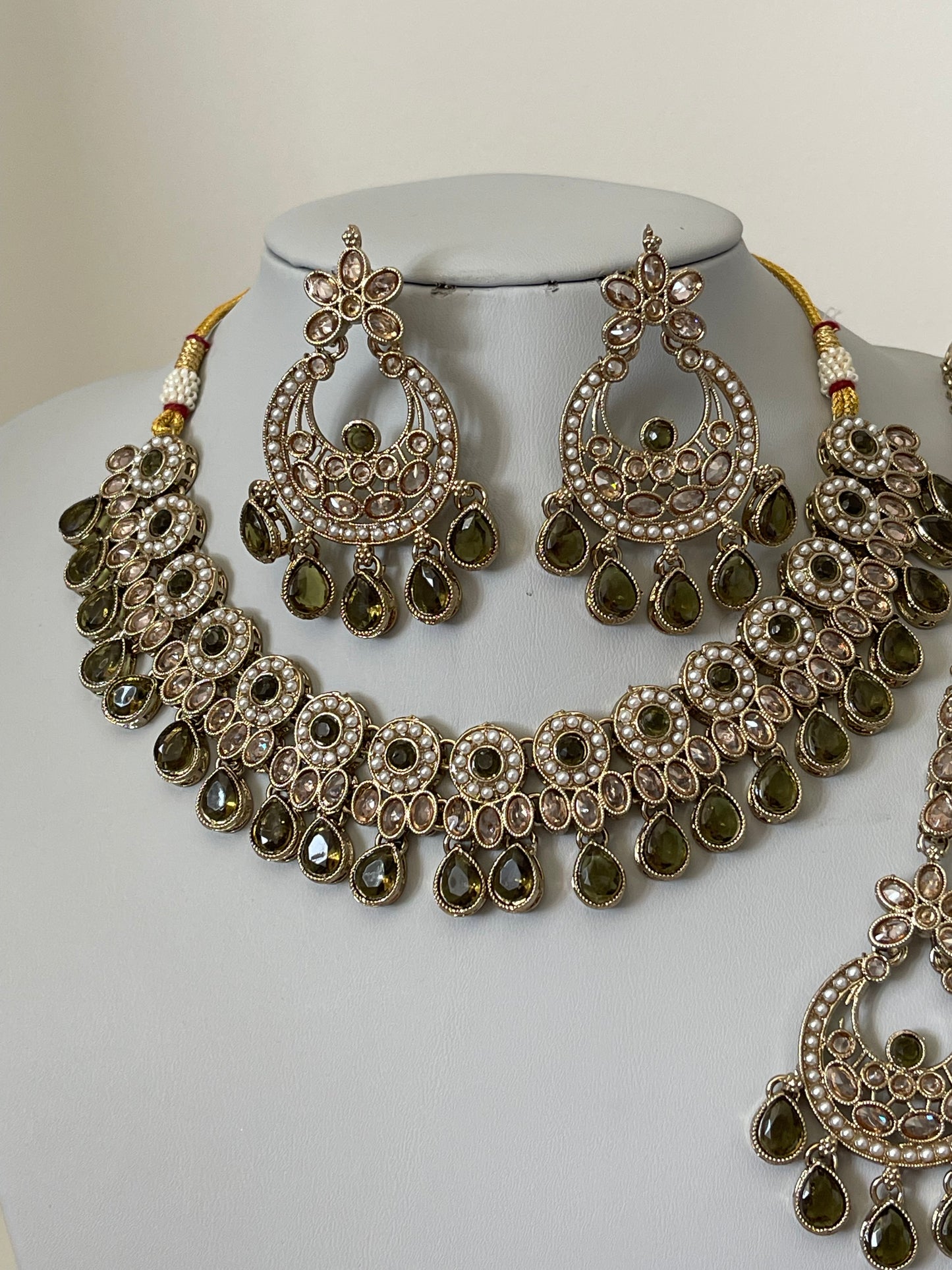 Olive Green and Pearl Set