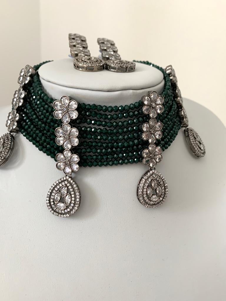 Green beaded Choker Set