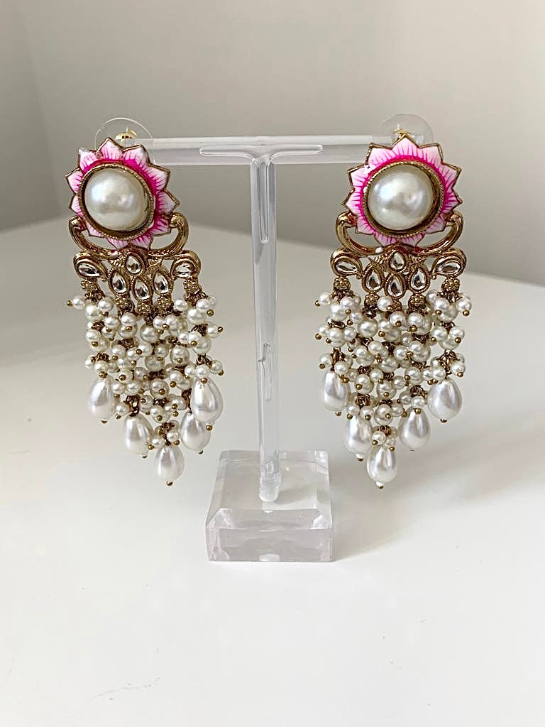 Meenakari Pearl Earrings