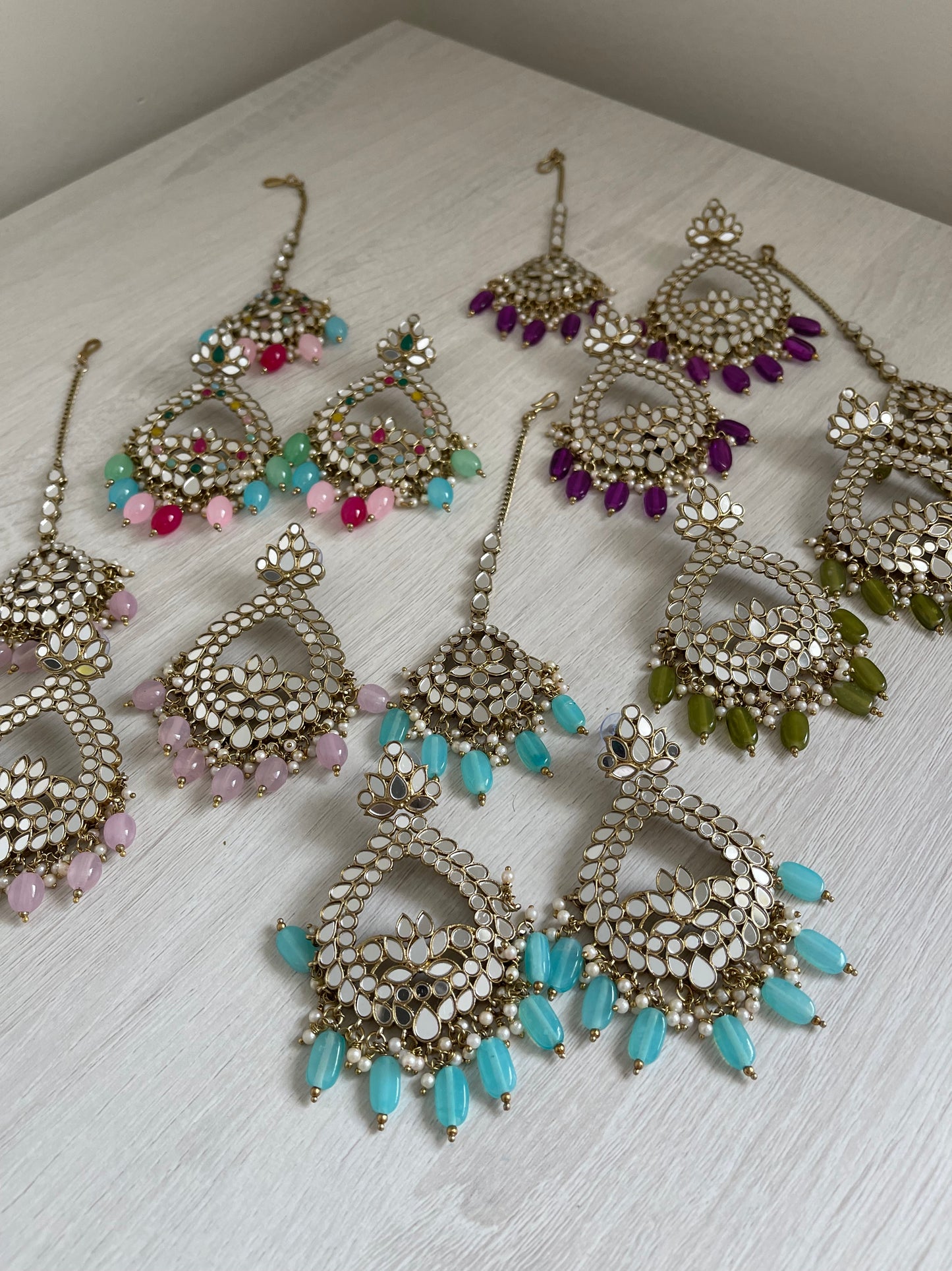 Mirror Earring and Tikka Set