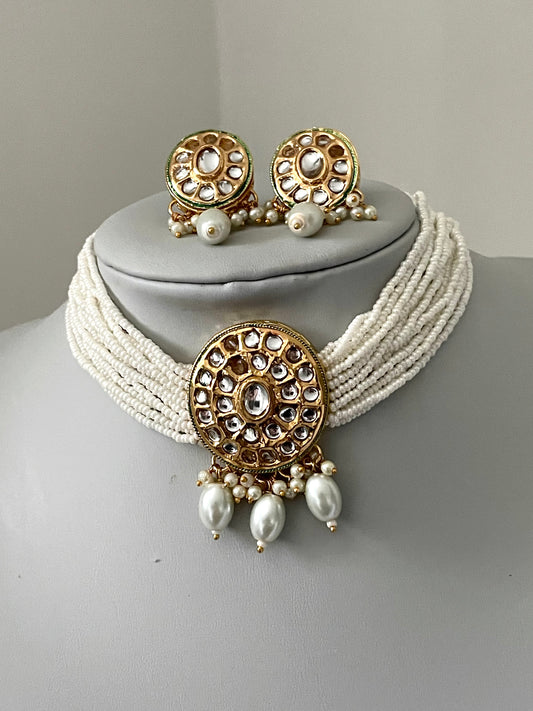 Kundan and Pearl Choker Set