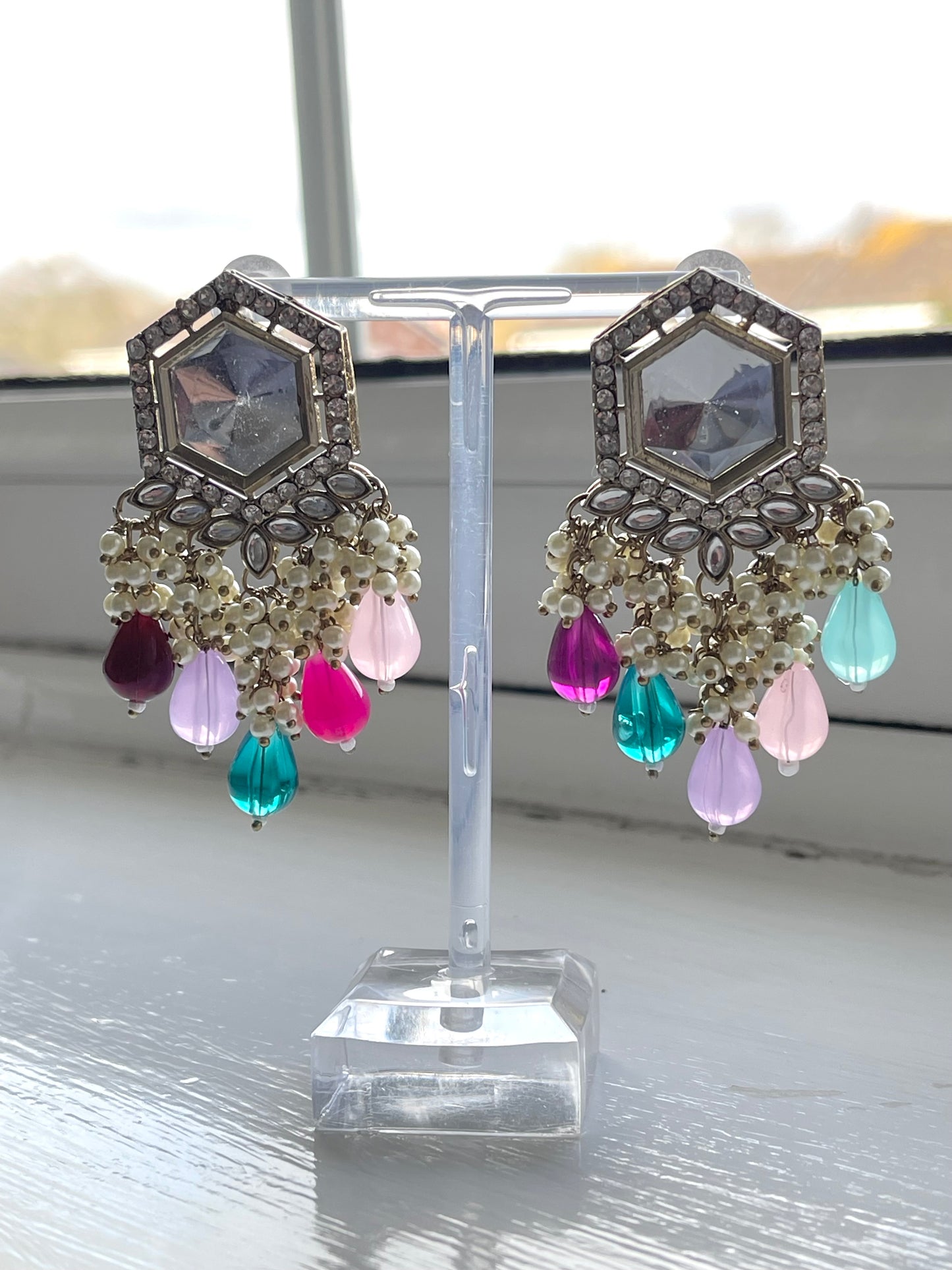 Multicoloured silver Earrings