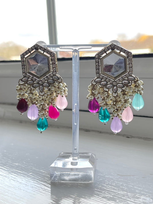 Multicoloured silver Earrings