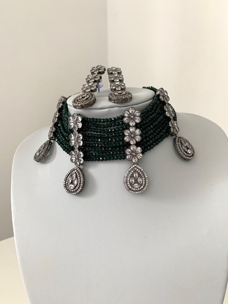 Green beaded Choker Set