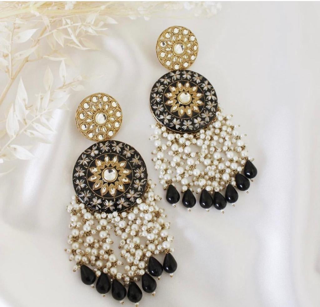 Statement Polki Pearl Earrings