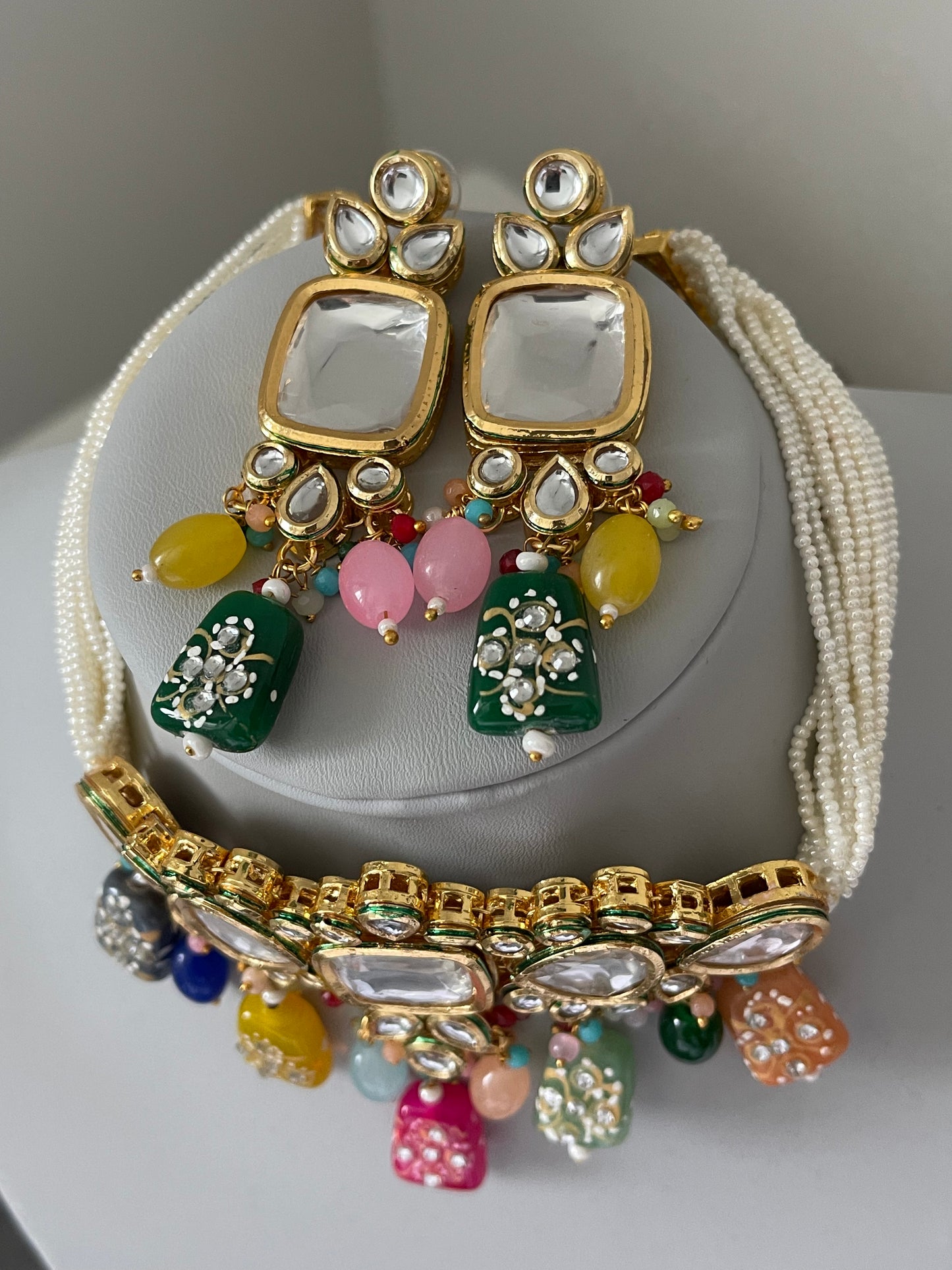 Multicoloured Kundan Choker Set