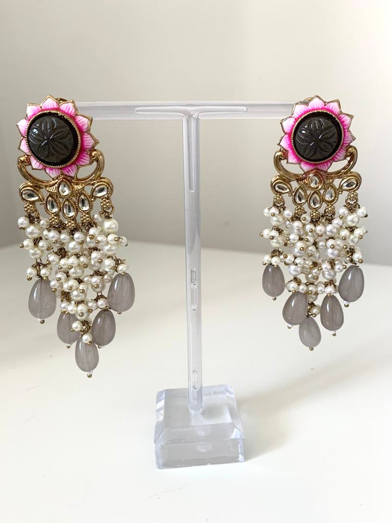 Meenakari Pearl Earrings