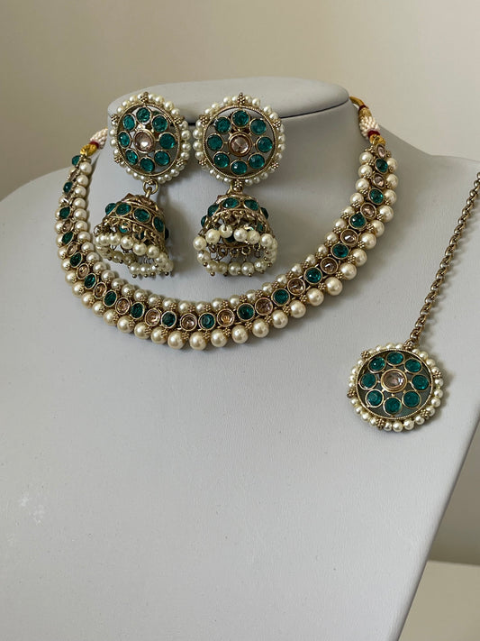 Teal and Pearl Set