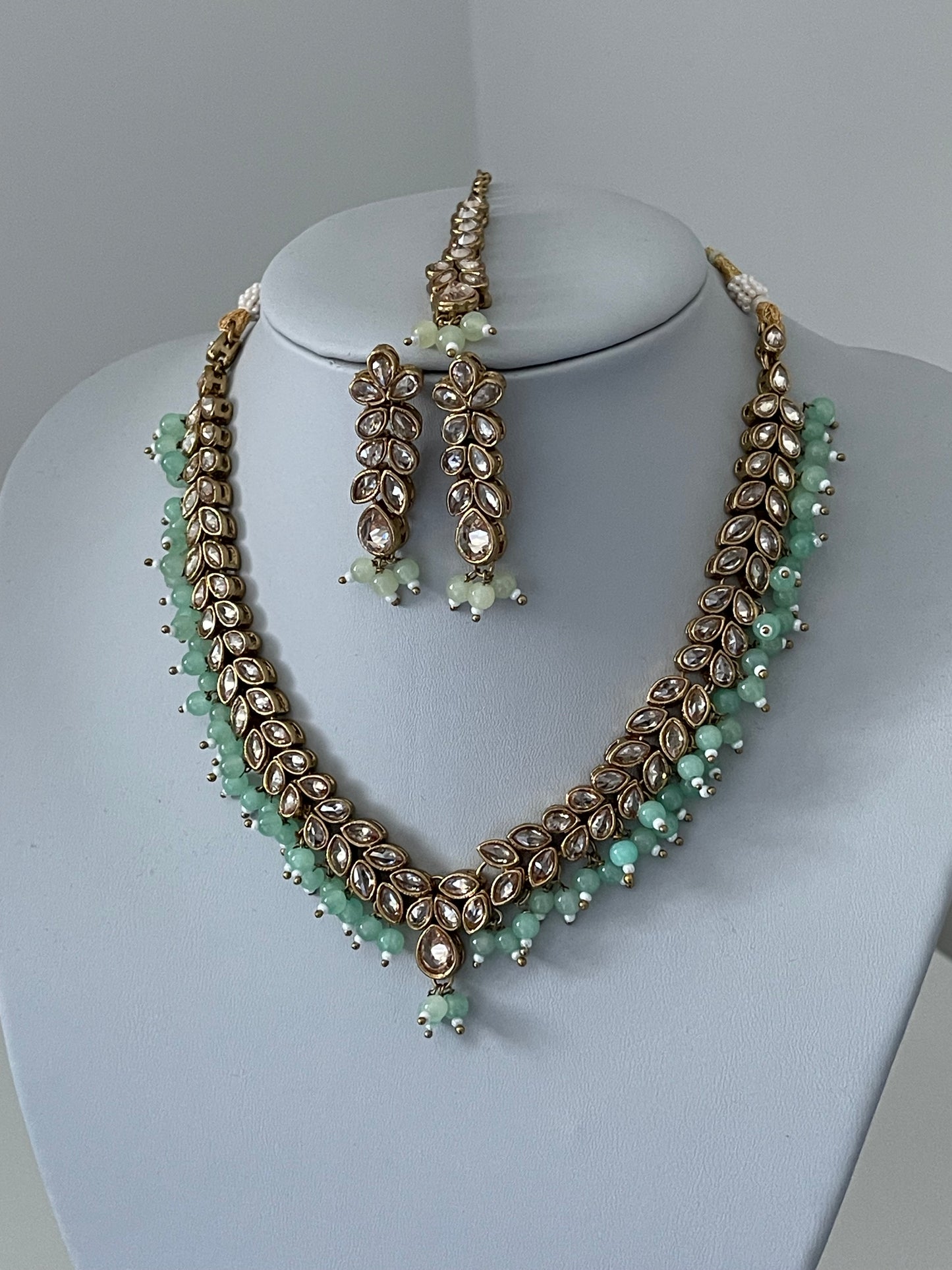 Mint & Gold Necklace Set