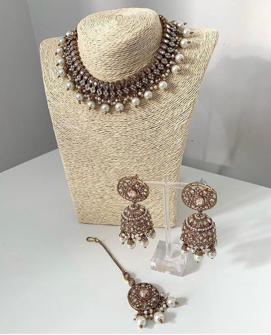 Polki Set with Jhumka & Tikka