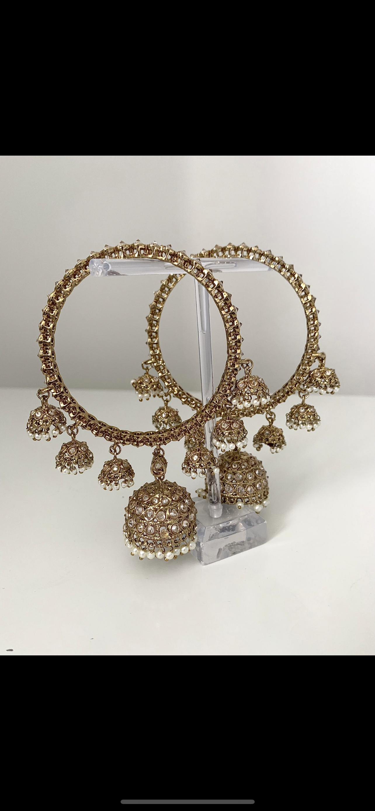 Gold Pair of Jhumka Bangles