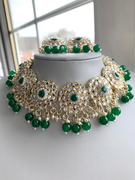 Green Silver and gold set