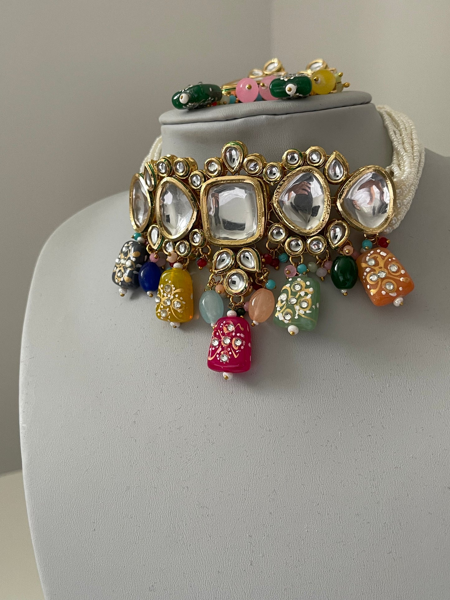 Multicoloured Kundan Choker Set