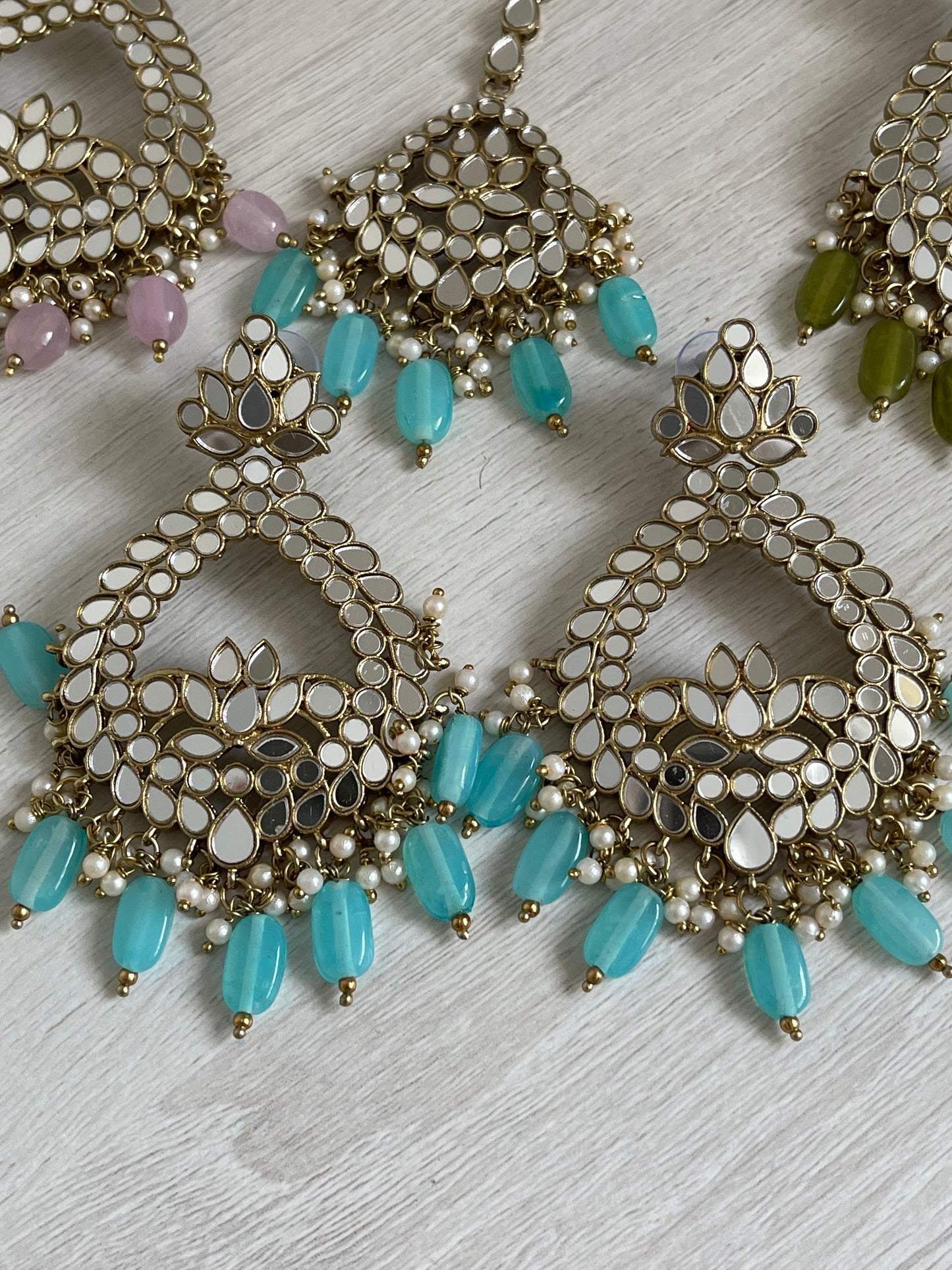 Mirror Earring and Tikka Set