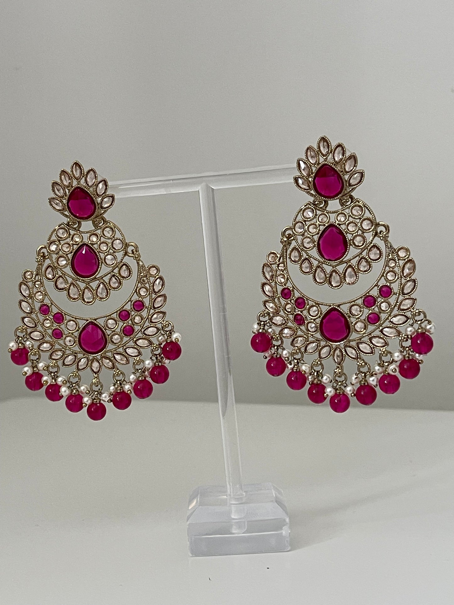 Hot Pink Statement Earrings