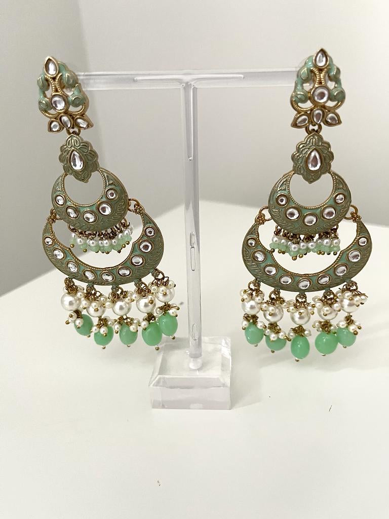 Mint or Pink Long Earrings