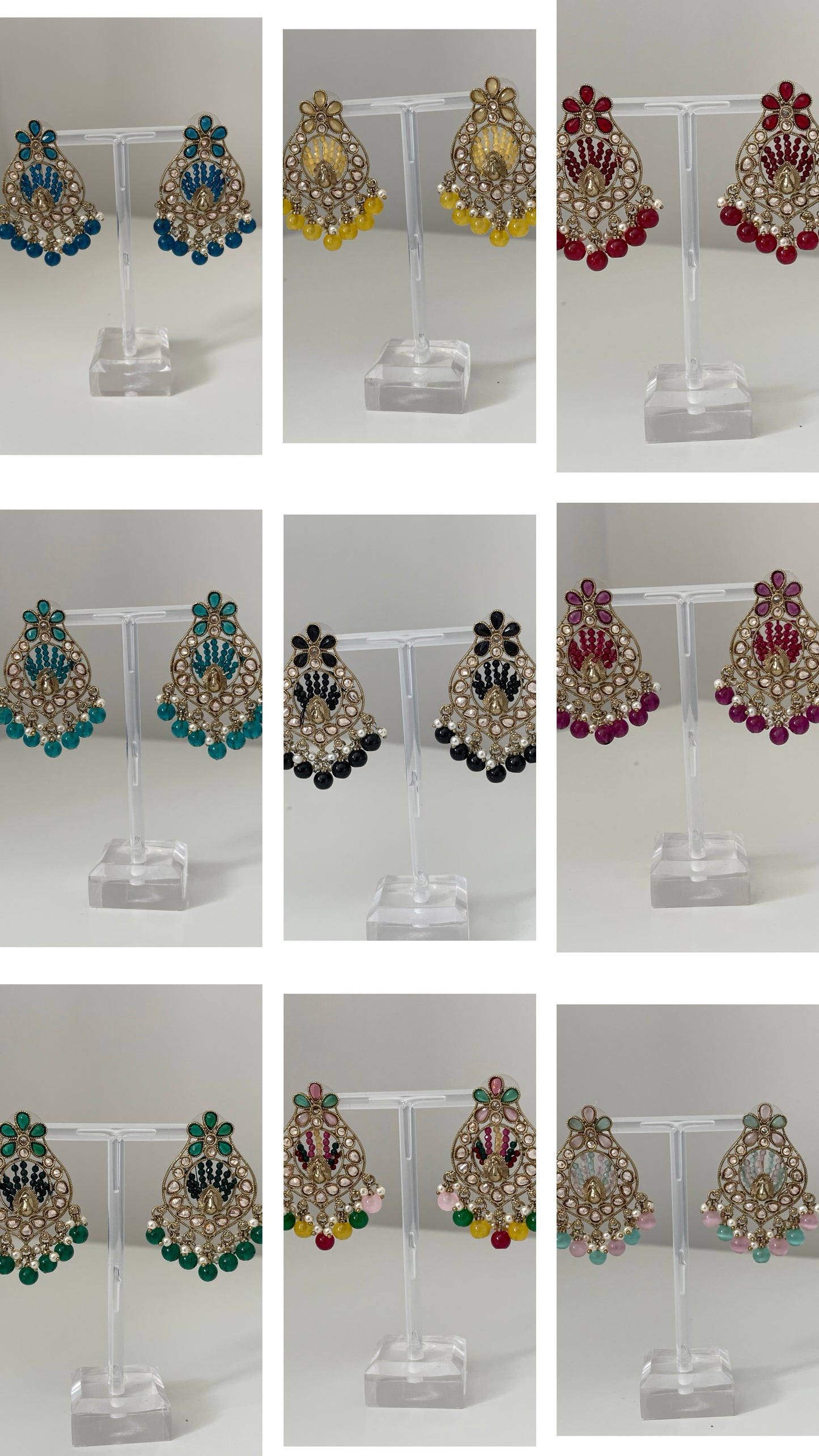 Small polki Earrings in a range of colours