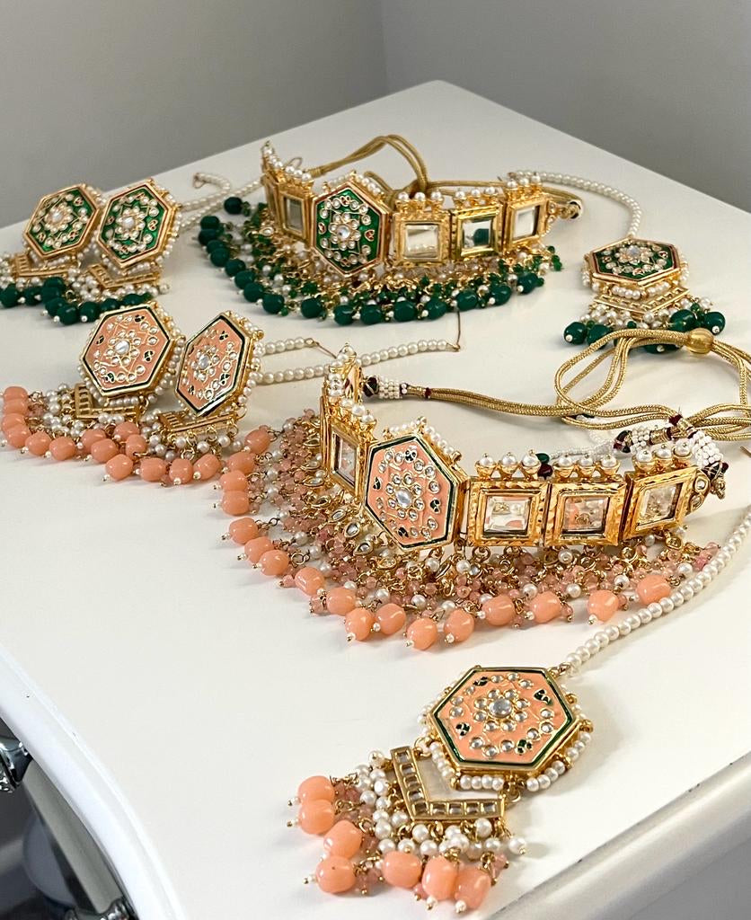 Kundan Meenakari Choker Set