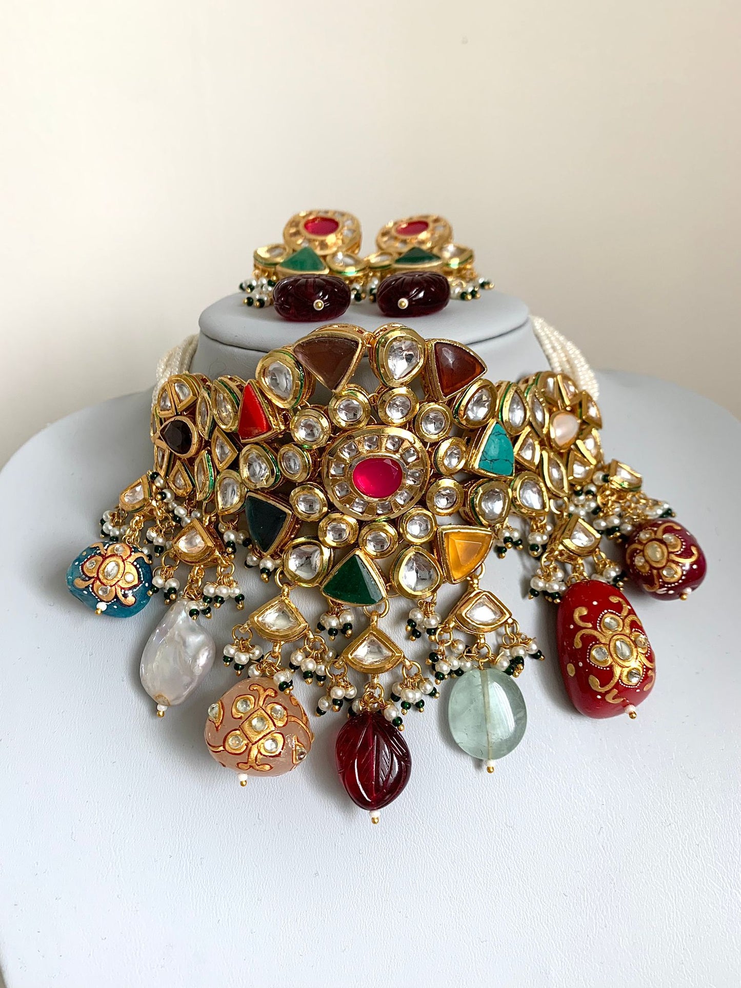 Multi-coloured Kundan Set