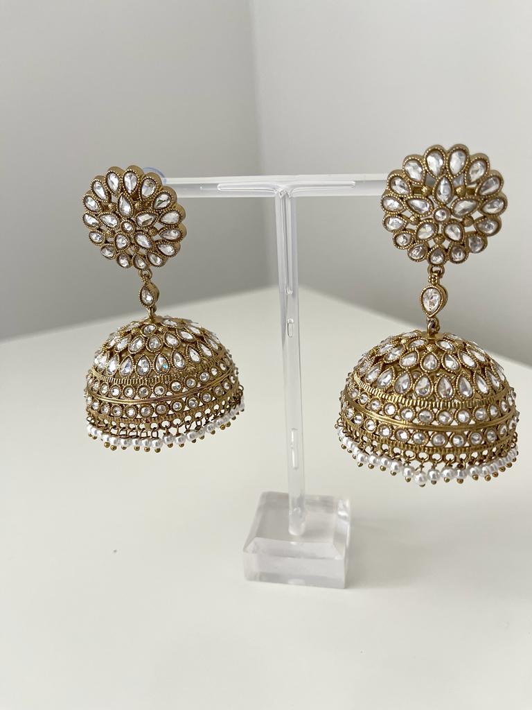 Oversized Gold Jhumka Earrings