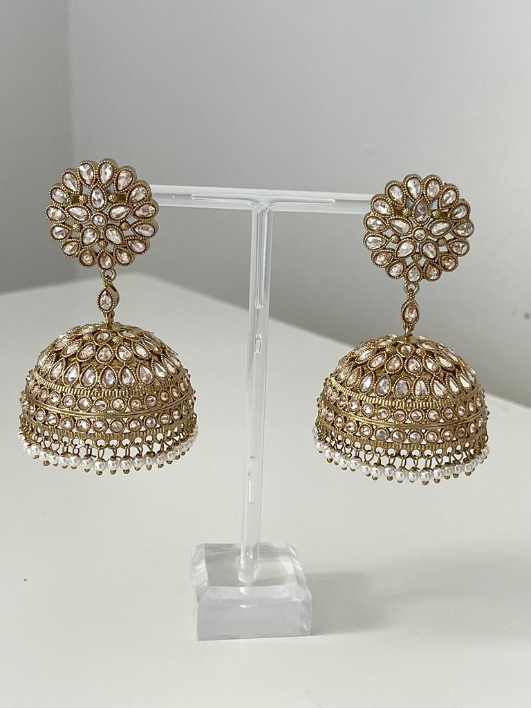 Oversized Gold Jhumka Earrings