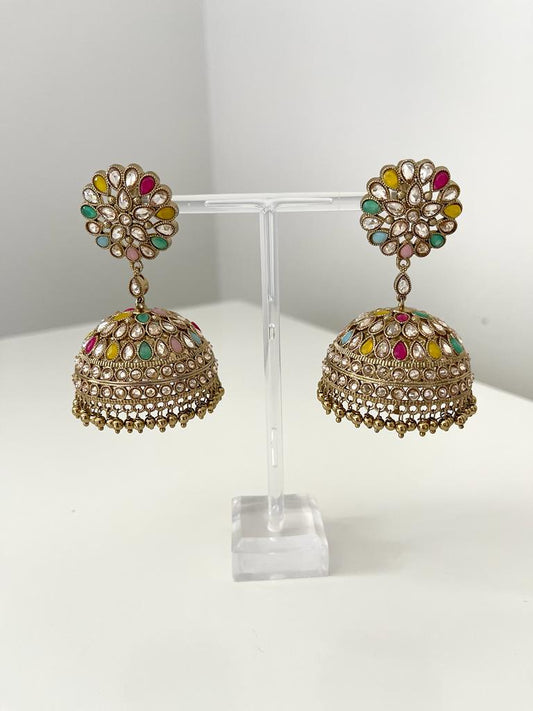 Oversized Gold Jhumka Earrings