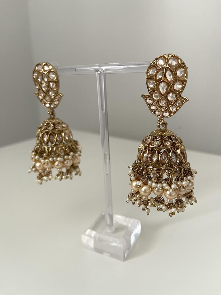 Gold Medium Jhumka Earrings