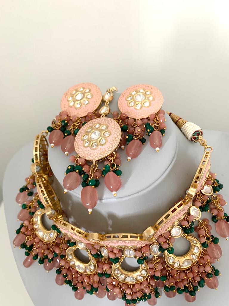 Bridal Peach Tyaani Kundan Set