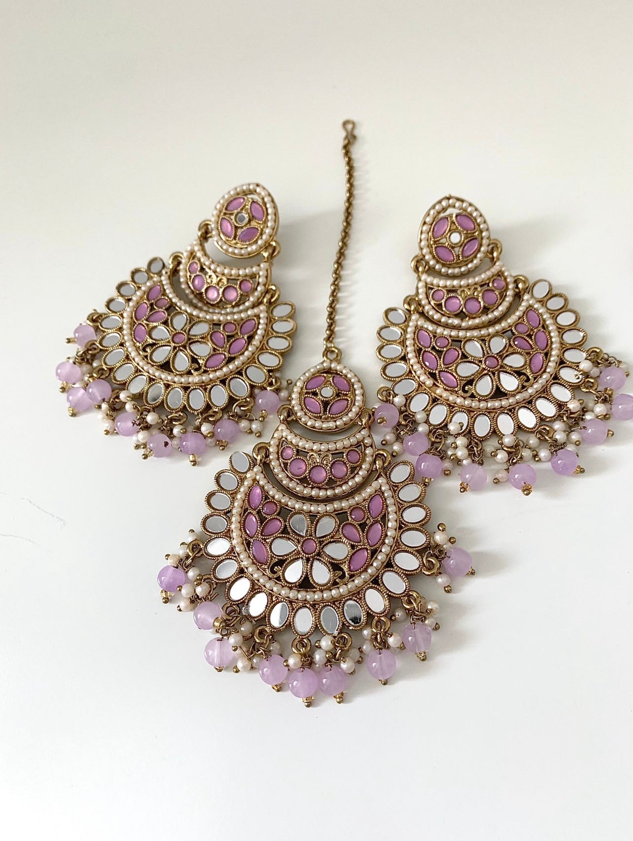 Mirror Earring and Tikka Set