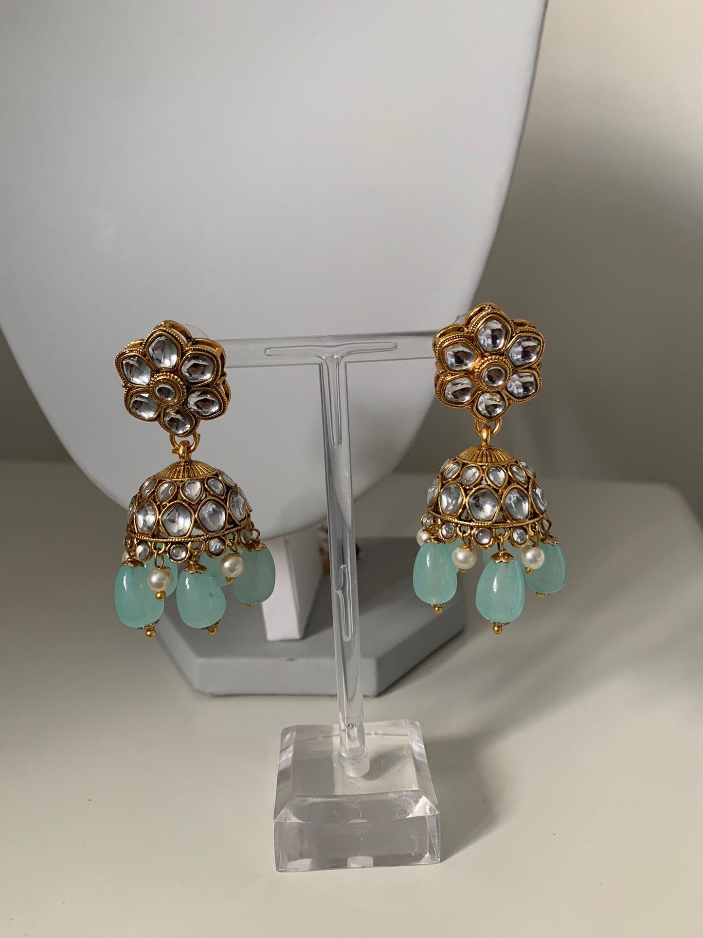 Mint Kundan Set