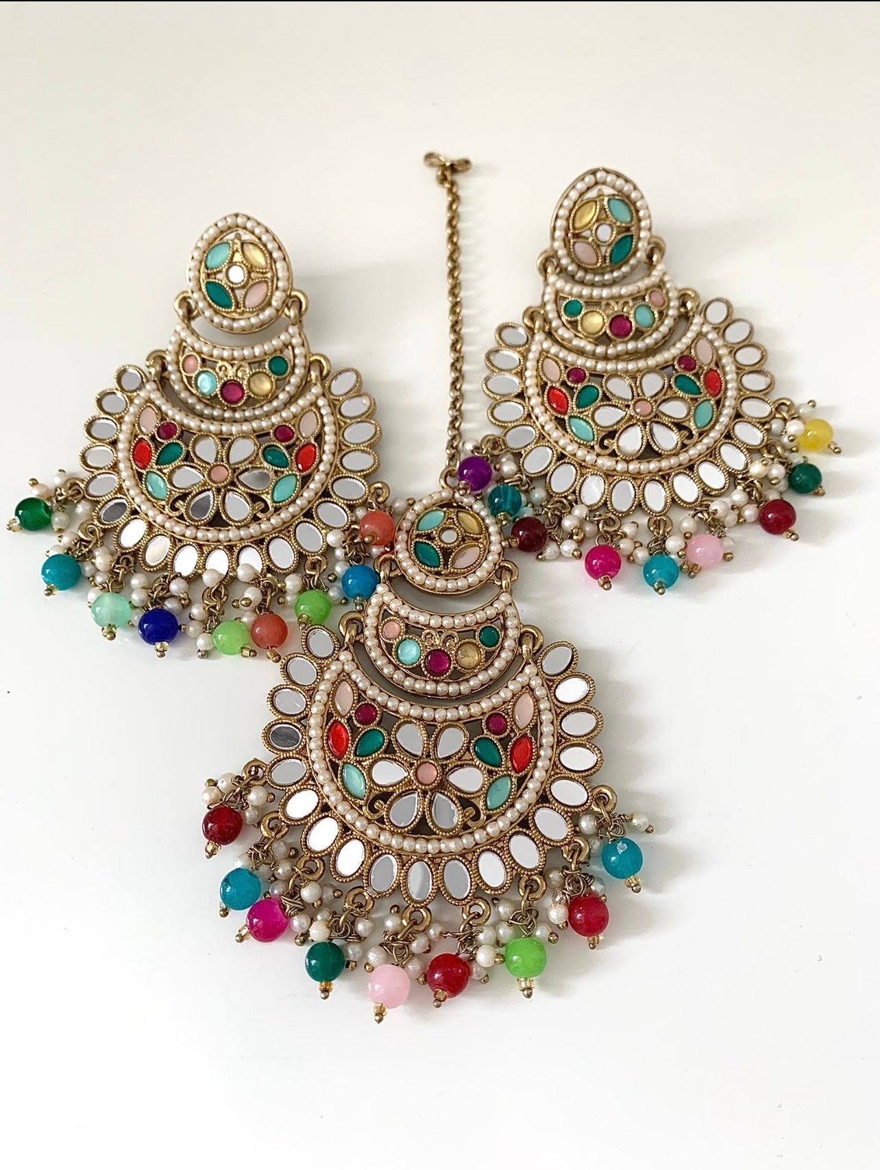 Mirror Earring and Tikka Set